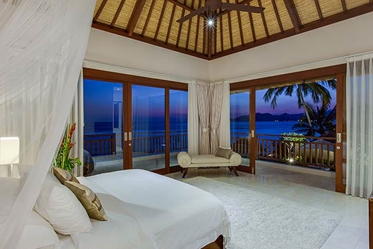 Night views from oceanfront master bedroom